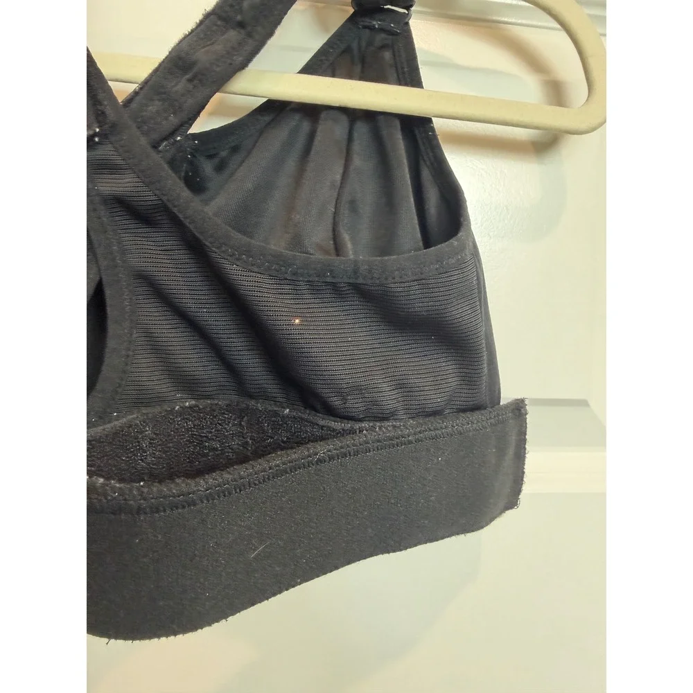 SHEFIT Ultimate Sports Bra Black High Impact Front Zip Adjustable Straps 110002